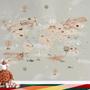 Imagem de Papel De Parede Infantil De Mapa Mundi Com Animais, Aviões E