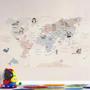 Imagem de Papel De Parede Infantil De Mapa Mundi Em Tons Pasteis