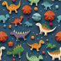 Imagem de Papel De Parede Infantil Dinossauro Quarto Menino Vinil 6M