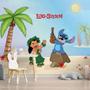 Imagem de Papel de Parede Infantil Lilo & Stitch  Tema Praia Havaiana Disney