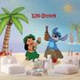 Imagem de Papel de Parede Infantil Lilo & Stitch  Tema Praia Havaiana Disney