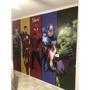 Imagem de Papel de Parede Infantil Os Vingadores homem aranha, thor hulk homem de ferro e capitão américa