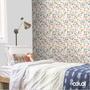 Imagem de Papel De Parede Lavável Flores Com Fundo Branco 12M