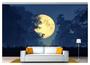 Imagem de Papel De Parede Lua Cheia Floresta Árvores 3D Lua22