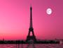 Imagem de Papel De Parede Lua Cheia Paris Céu Eiffel 3D Nsk66
