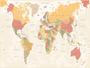 Imagem de Papel De Parede Mapa Mundi Bege Creme 7,50M² Nmu11