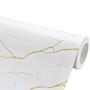 Imagem de Papel de Parede Mármore Imperial Alba Branco Dourado Vinil Adesivo Lavável Pia Box Banheiro 2m X60cm