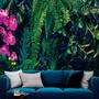 Imagem de Papel De Parede Painel 3D Folha Flores Tropical Viníl 2,5M