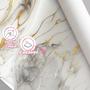 Imagem de Papel de Parede Painel 3D Mármore Branco Fio Dourado 2,5M Revestimento Auto Colante Marmorizado