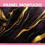 Imagem de Papel De Parede Painel 3D Mármore Preto Amarelo Roxo 4M