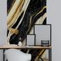 Imagem de Papel De Parede Painel 3D Mármore Preto Branco Dourado 1M