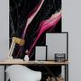 Imagem de Papel De Parede Painel 3D Mármore Preto White Rosa 1M