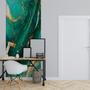 Imagem de Papel de Parede Painel 3D Mármore Verde e Dourado  1M Revestimento Auto Colante Brilho Marmorizado