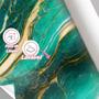 Imagem de Papel de Parede Painel 3D Mármore Verde e Dourado  1M Revestimento Auto Colante Brilho Marmorizado