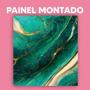 Imagem de Papel de Parede Painel 3D Mármore Verde e Dourado  1M Revestimento Auto Colante Brilho Marmorizado