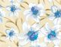 Imagem de Papel De Parede Para Sala Quarto Floral Flores Branco e Azul Em 3d  FL118  3METROSX57CM