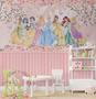 Imagem de papel de parede princesas - decoração quarto menina -adesivo de parede 