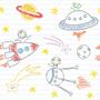 Imagem de Papel de Parede Vinílico Autoadesivo Lavável Astronauta Desenho Decoração Quarto Infantil Menino