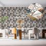 Imagem de Papel De Parede Vinílico Azulejo Português Marrom Cozinha 12m