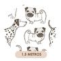 Imagem de Papel de Parede Vinílico Cachorro Pug Dálmata Basset PetShop 1.5m