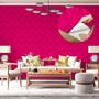Papel De Parede Vinílico Efeito Visual Gesso 3D Rosa Choque Quarto 10m - DELIQUADROS Imagem de Papel De Parede Vinílico Efeito Visual Gesso 3D Rosa Choque Quarto 10m
