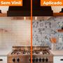 Imagem de Papel Parede Adesivo Cozinha Anti-Oil Azulejo Moderno Cinza2 - Open Star