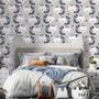Imagem de Papel Parede Adesivo Gato Dormindo Fundo Cinza Quarto Infantil Sala 10m