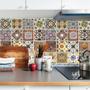 Imagem de Papel Parede Azulejo Português Tons Marrom Cozinha Lavatório