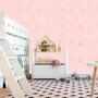 Imagem de Papel Parede Rosa E Desenho Casa Arvore Decorativo Adesivo