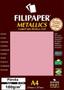 Imagem de Papel Perolado Rosa A4 210X297Mm 180G/M² Filipaper 15 Folhas