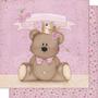 Imagem de Papel Scrapbook Litoarte 30,5x30,5 SD-602 Urso Coroa Menina Rosa