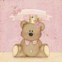 Imagem de Papel Scrapbook Litoarte 30,5x30,5 SD-602 Urso Coroa Menina Rosa