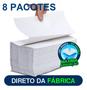 Imagem de Papel Toalha Interfolhado Banheiro Secar Enxugar As Mãos Kit 8 Pacotes