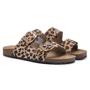 Imagem de Papete Sandalia Retro Couro Anatomica Fivela de Metal com Regulagem da Moda Verao
