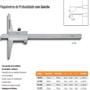 Imagem de Paquímetro De Profundidade Com Gancho - Cap. 150 mm - Base Apoio 100mm - Graduação De 0,02mm