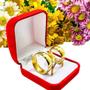 Imagem de Par Alianças Abaulada 8mm Banhado Ouro 18k Anatomica Tradicional Casamento Noivado Luxo Compromisso