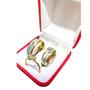Imagem de Par Alianças Batimentos Risco 6mm Banhada Ouro 18k + Anel Solitário 2mm Pedra Branca Casamento Noivado Luxo
