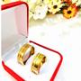 Imagem de Par Alianças Casamento Banhada Ouro 18k 6mm Risco Brilho Fosco Noivado Casal Tradicional Tungstênio Luxo
