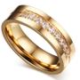Imagem de Par Alianças Casamento Noivado e Compromisso 6mm Titânio banhado a ouro 18k