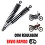 Imagem de Par Amortecedor Traseiro Titan 150 2005 a 2013 Com Regulagem Cromado Lado Direito + Esquerdo