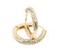 Imagem de Par Brincos Argola Oval Com Zircônias Cravejada Banhada Ouro 18K