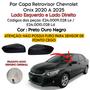 Imagem de Par Capa Retrovisor Onix Plus 2020 2021 2022 2023 2024 2025 Preto S/ Furo Sensor Original