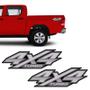 Imagem de Par De Adesivos 4x4 Hilux Turbo Flex 2016/2020 Emblema Cinza