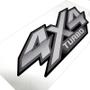 Imagem de Par De Adesivos 4x4 Hilux Turbo Flex 2016/2020 Emblema Cinza