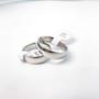 Imagem de Par de alianças de namoro 6mm anel de compromisso prata em aço inoxidável
