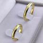 Imagem de Par de alianças dourada em aço inoxidável namoro anel de compromisso finas 3mm