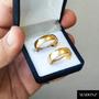 Imagem de Par de Alianças Tungstênio Casamento Ouro 24k Banhada Tradicional 6mm Original.