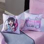 Imagem de Par de Almofadas Estampadas Cheias Girl Gamer Rosa 45cm x 45cm - Enchimento Refil em Silicone