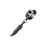 Imagem de par de brinco de pena argola preta black em aço inox preto
