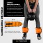 Imagem de Par de Caneleira Peso 3Kg LARANJA Treino pernas Treinar em Casa Academia Tornozeleira Fitness Funcional